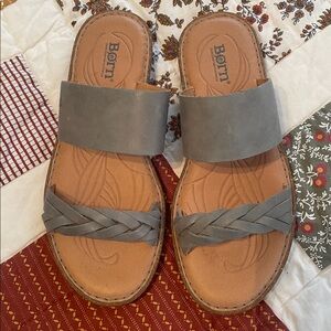 Born Women's All Leather upper and Lining Sandals in a grayish blue in size 8